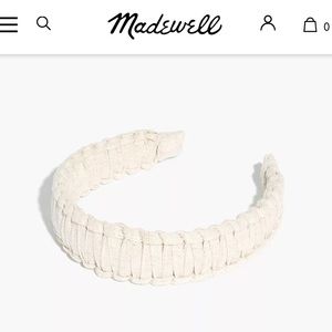 NWT Madewell Macreme Linen Headband in beige